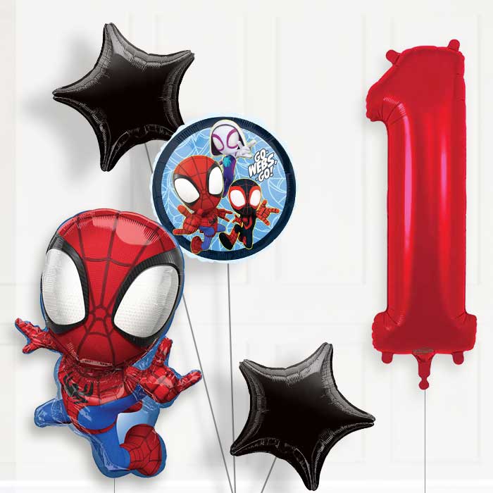 Spidey & Amazing Friends 1st Birthday Helium Balloon Package - 1st Birthday Balloon Package | Party Save Smile