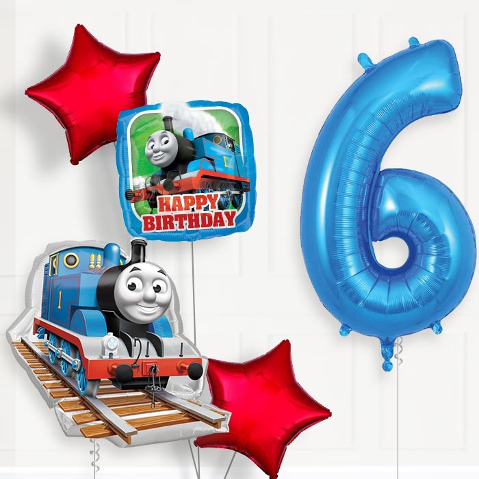 Thomas and Friends 6th Birthday Helium Balloon Package - 6th Birthday Balloon Package | Party Save Smile