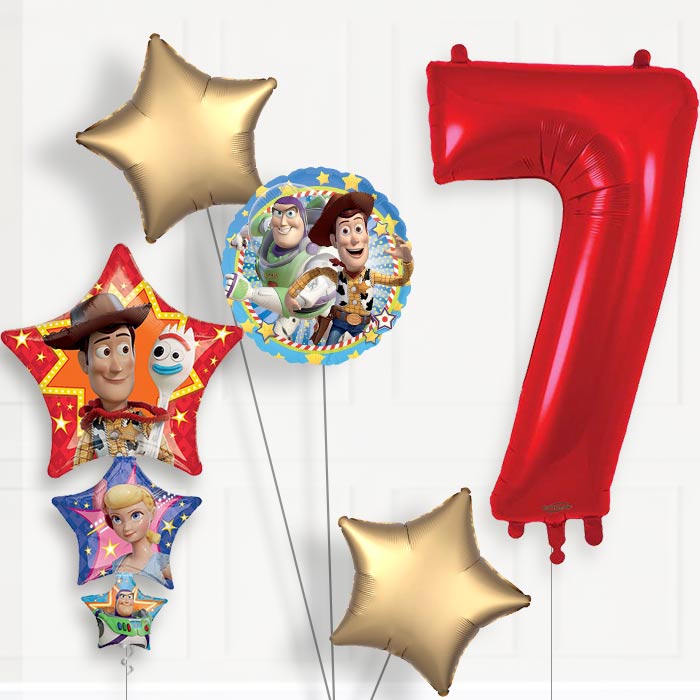 Toy Story 7th Birthday Helium Balloon Package - 7th Birthday Balloon Package | Party Save Smile
