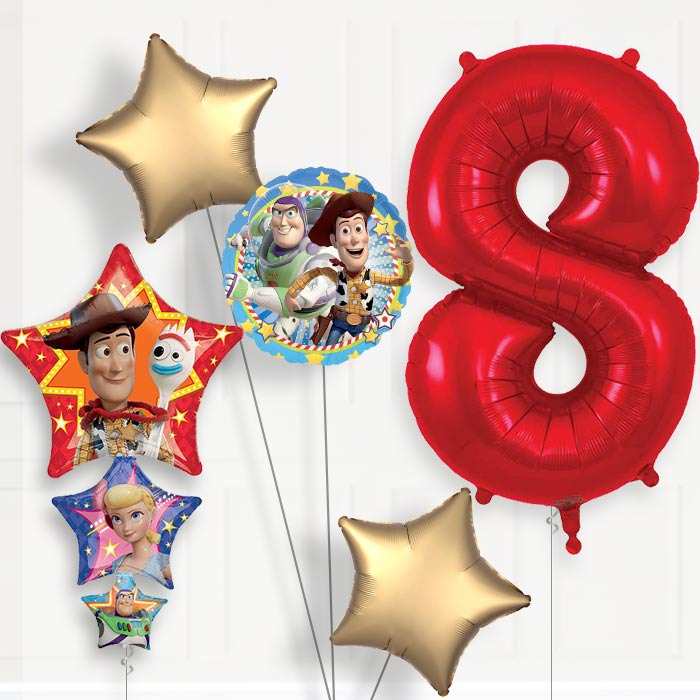 Toy Story 8th Birthday Helium Balloon Package - 8th Birthday Balloon Package | Party Save Smile