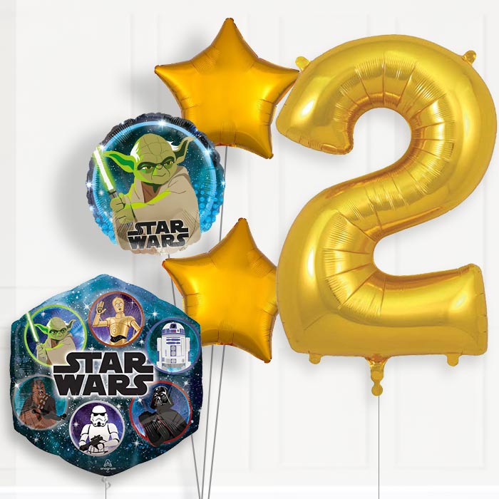 Star Wars Yoda 2nd Birthday Helium Balloon Package - 2nd Birthday Balloon Package | Party Save Smile