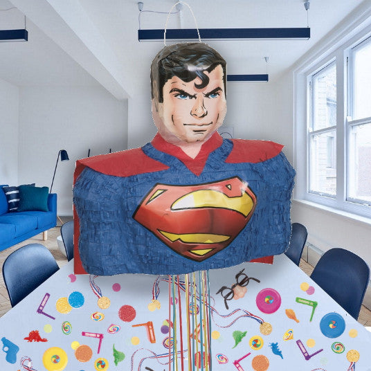 Superman Pinata Kit with Fillers and Accessories | Party Save Smile