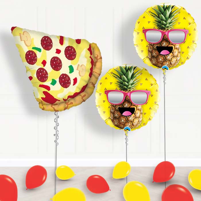 Pizza Balloon Inflated Helium Balloons Delivered - Package | Party Save Smile