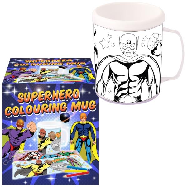 Superhero Colouring Mug Party Bag Favour Filler | Party Save Smile
