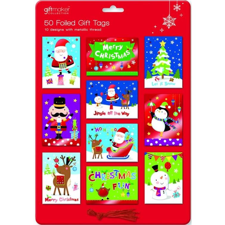Cute Christmas Gift Tags 50 Pack | Party Save Smile