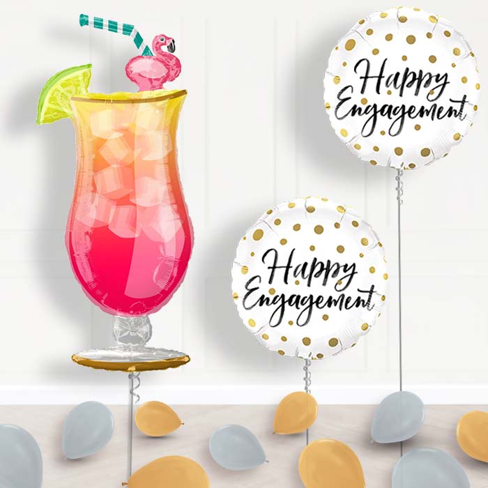 Engagement Tropical Cocktail Balloon Package Delivered - Balloon Package | Party Save Smile