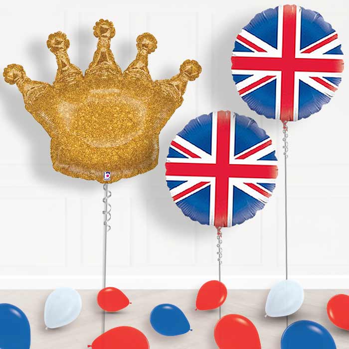 Inflated Union Jack Helium Balloon Package in a Box - Balloon Package | Party Save Smile