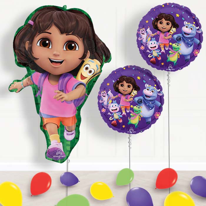 Dora the Explorer Balloon Display Package Delivered Inflated - Balloon Package | Party Save Smile
