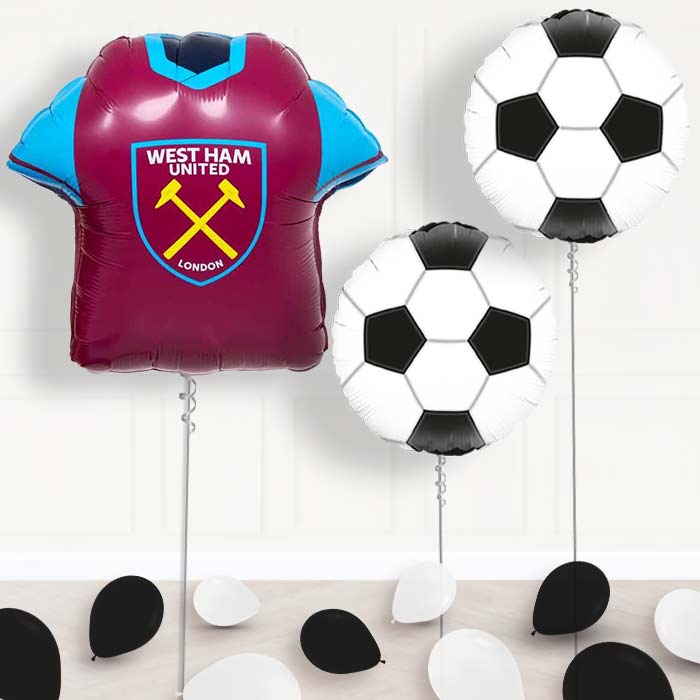 West Ham Football Shirt Balloon Display Package Delivered Inflated - Balloon Package | Party Save Smile