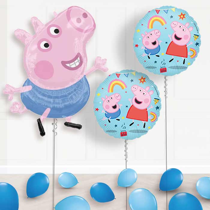 George Pig Balloon Display Package Delivered Inflated - Balloon Package | Party Save Smile