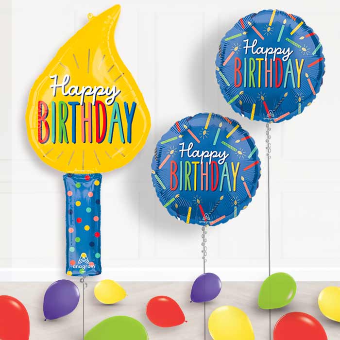 Birthday Candle Balloon Display Package Delivered Inflated - Balloon Package | Party Save Smile