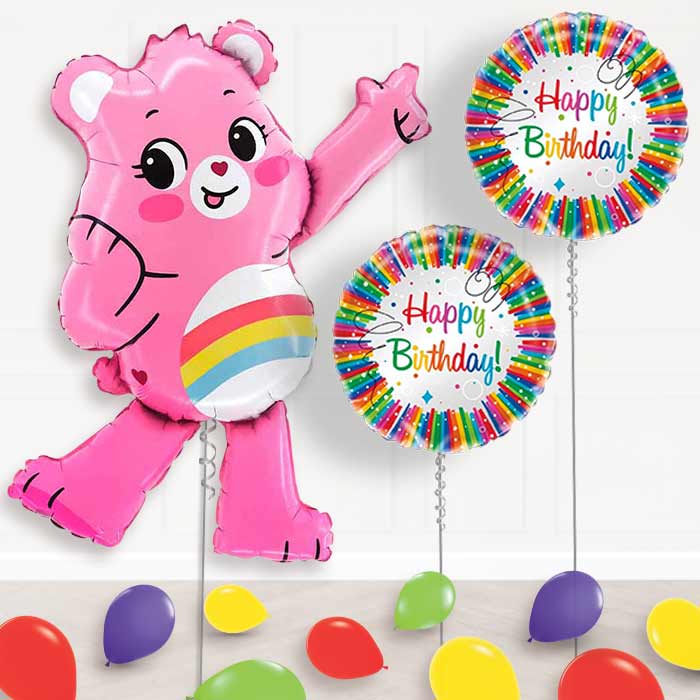 Cheer Bear Care Bear Balloon Display Package Delivered Inflated | Balloon Package | Party Save Smile