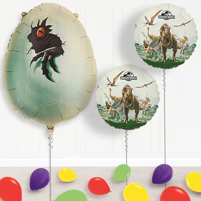 Jurassic World Dinosaur Egg Balloon Display Package Delivered Inflated-Balloon Package | Party Save Smile