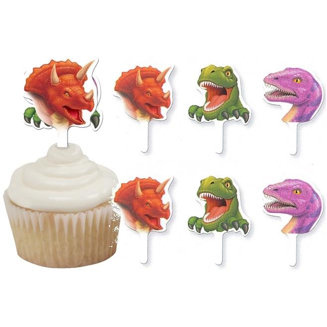 Dinosaur Cupcake Toppers Picks Pack of 12 | Party Save Smile