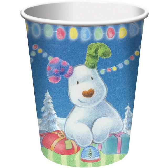 Snowman and Snowdog Party Cups Pack of 8 | Party Save Smile