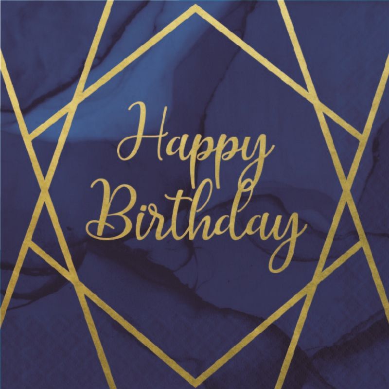 Birthday Party Pack - Navy & Gold Tableware