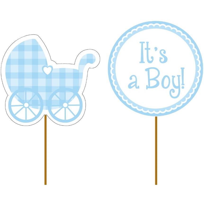 Blue Its a Boy Cupcake Toppers Pack of 12 | Party Save Smile