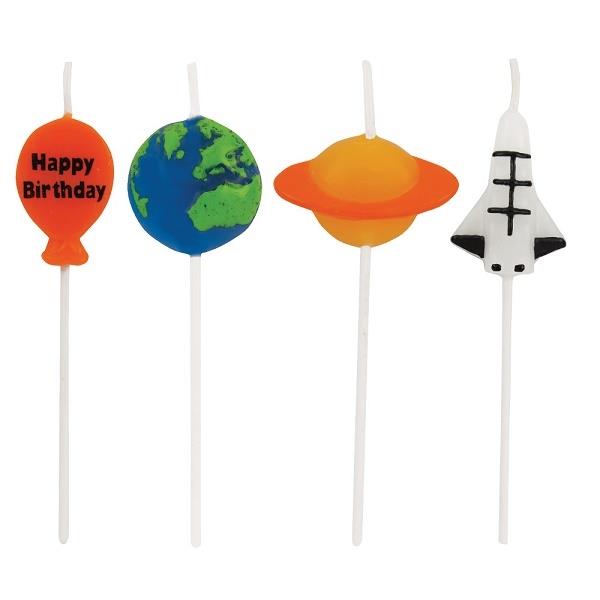 Space Themed Candles Pack of 4 | Party Save Smile