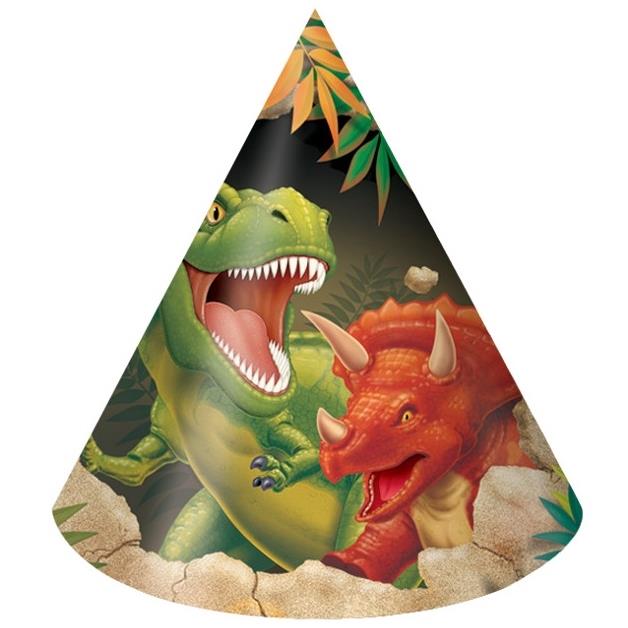 Dinosaur Blast Party Hats Pack of 8 | Party Save Smile