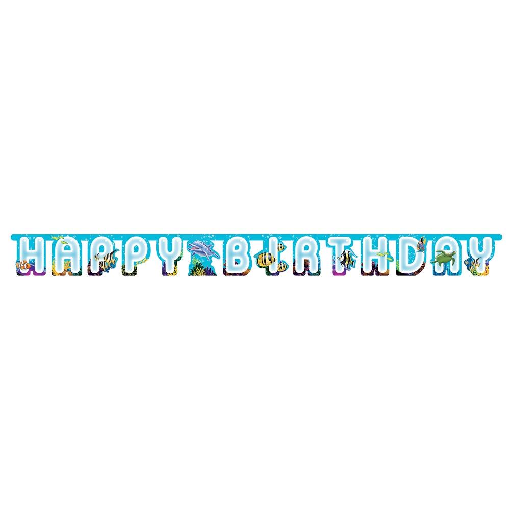 Ocean Happy Birthday Party Ribbon Banner 2.6 Metres | Party Save Smile