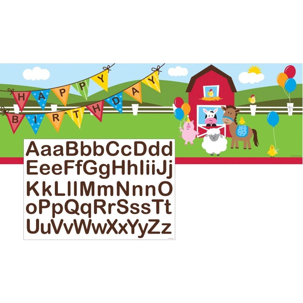 Giant Farm Animal Birthday Banner 150 x 50cm | Party Save Smile