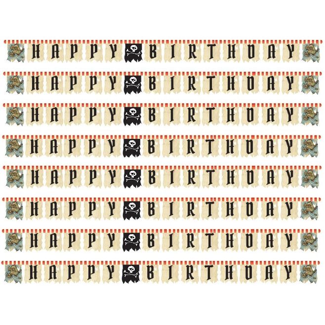 Pirate Map Happy Birthday Banner 3 Metres | Party Save Smile
