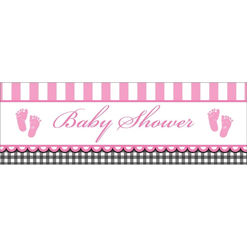 Pink Giant Baby Shower Banners 150 x 50cm | Party Save Smile