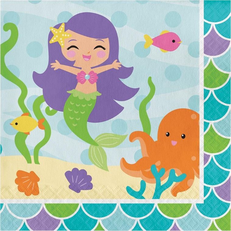 Mermaid Friends Napkins Pack of 16 | Party Save Smile