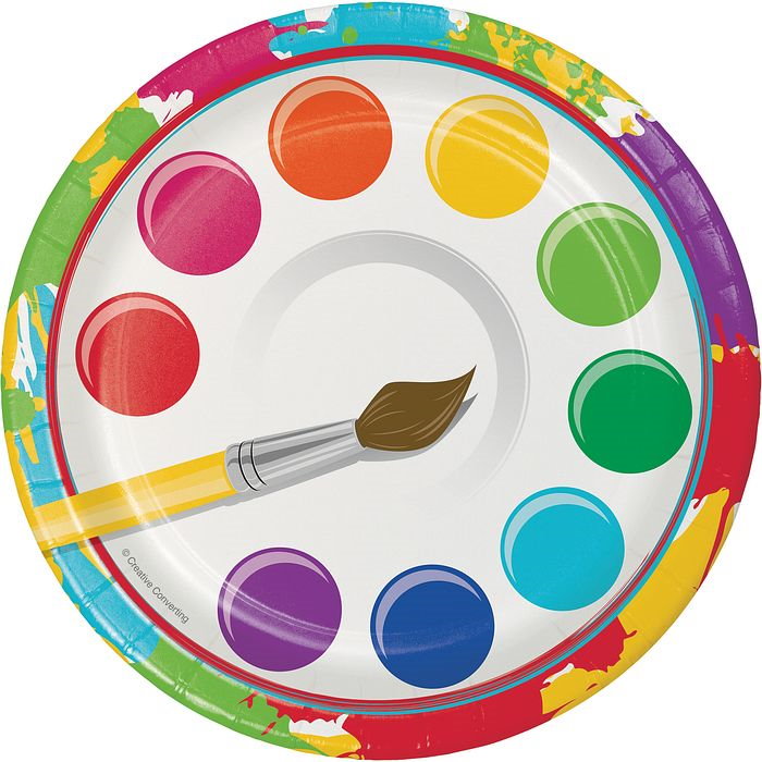 Art Arty Paint Party Cake Plates Pack of 8 | Party Save Smile