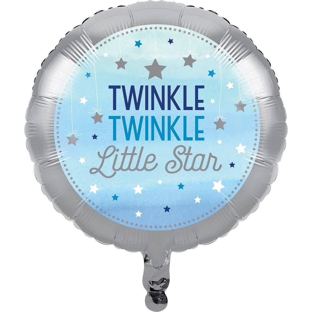 Blue Twinkle Star Foil | Helium Party Balloon | Party Save Smile