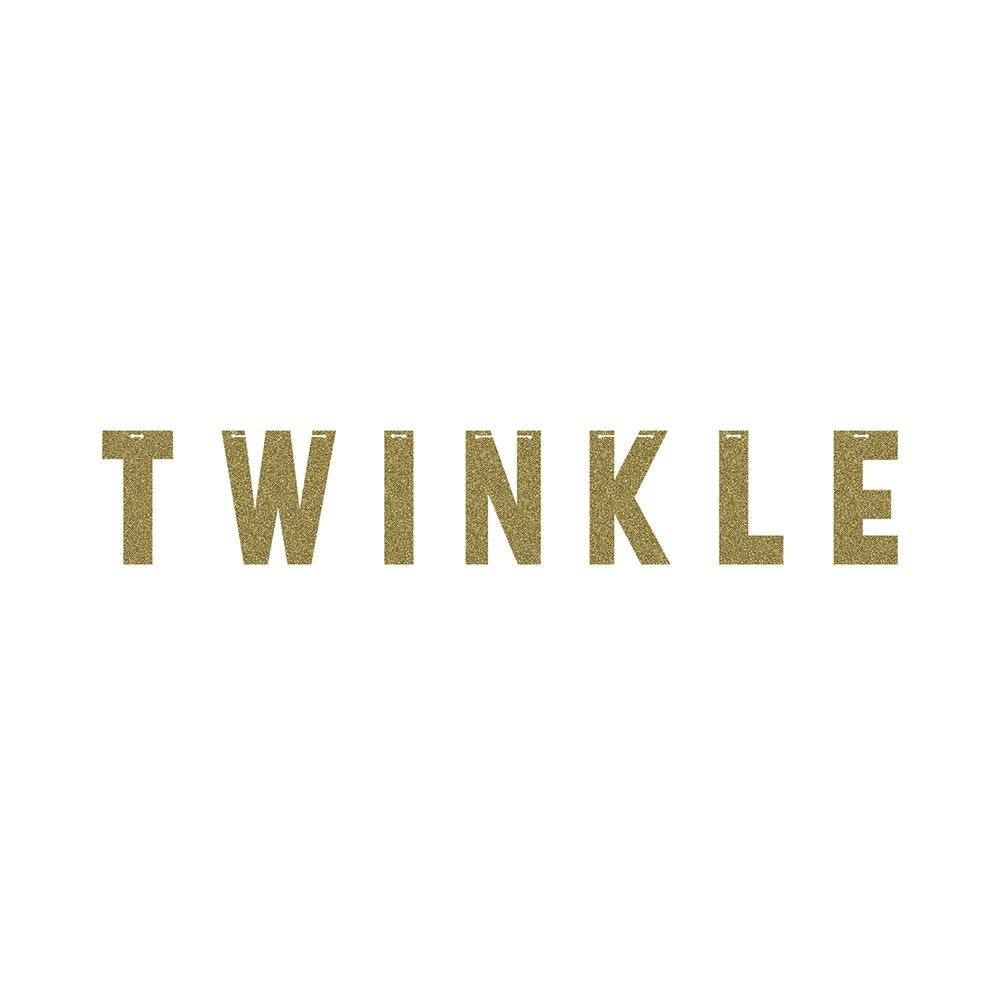 Glittering Gold Twinkle Banner 1.5 Metres | Party Save Smile