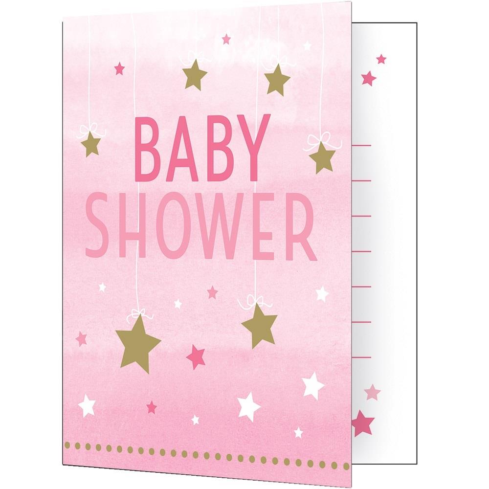 Pink Star Baby Shower Invitations Pack of 8 Invites | Party Save Smile