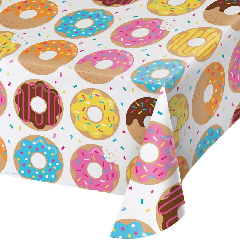 Donut Plastic Party Tablecloth 137 x 274cm | Party Save Smile