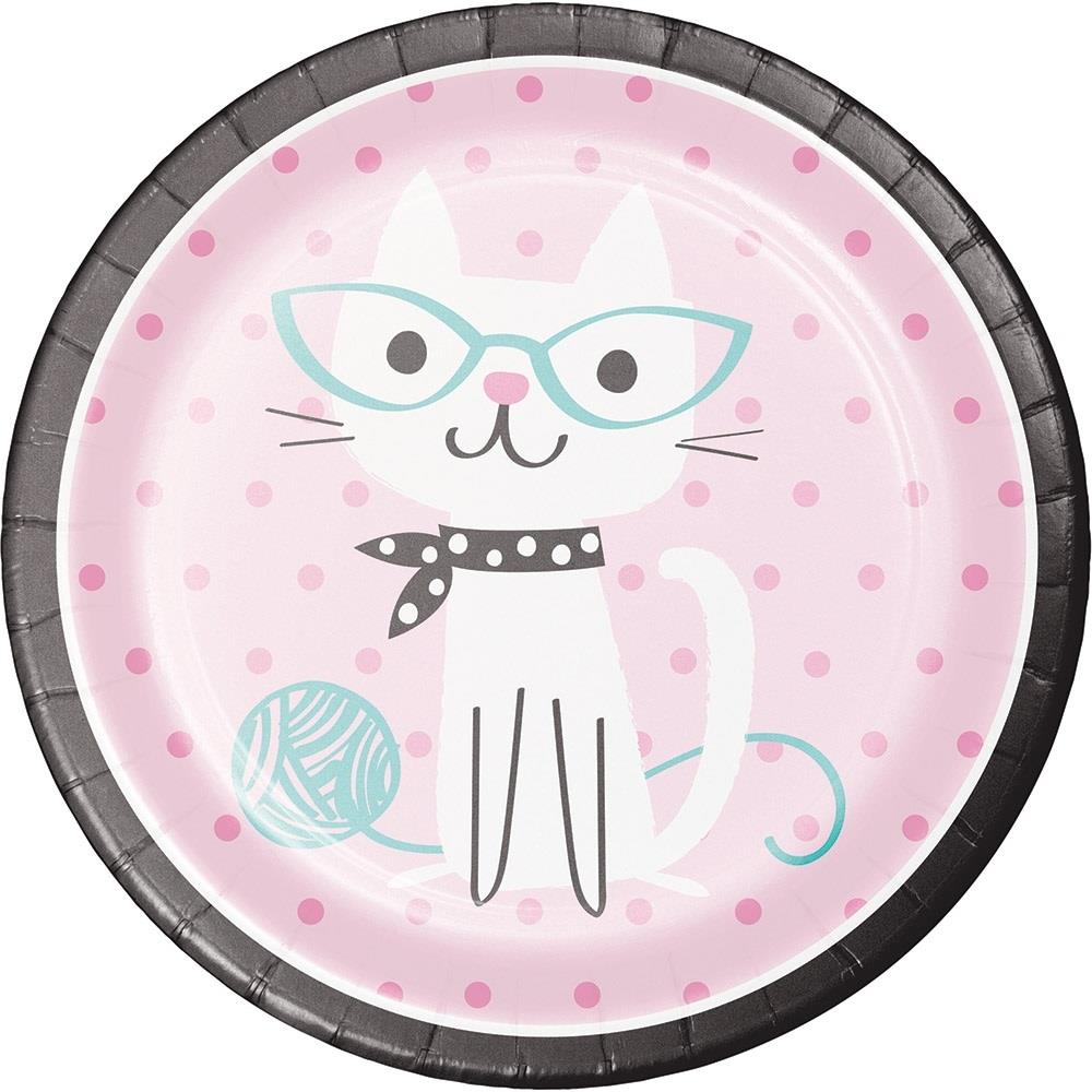 Purrfect Cat Plates Paper Pack of 8 | Party Save Smile