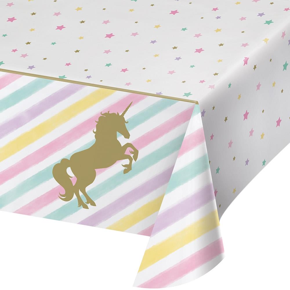 Pastel Unicorn Tablecloth: Plastic Party Tablecover 137 x 274cm | Party Save Smile