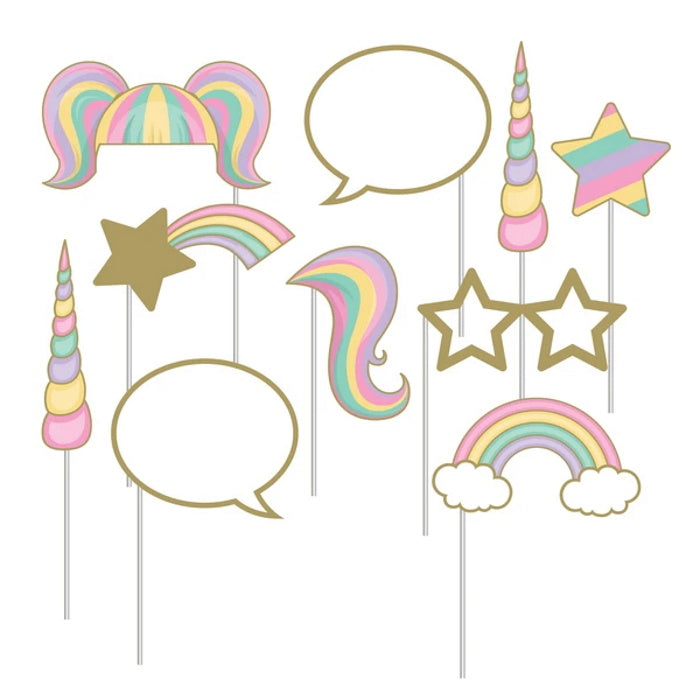 Unicorn Photo Props Pack of 10 | Party Save Smile