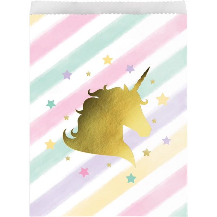 Unicorn Sparkle Paper Party Favour Treat Bags Pack of 10 | Party Save Smile