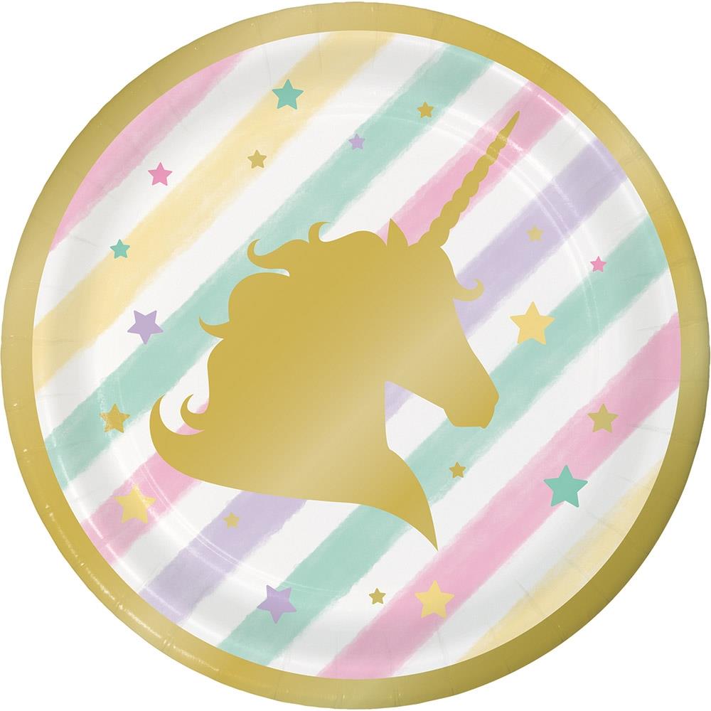Pastel Unicorn Paper Cake Plates Pack of 8 | Party Save Smile