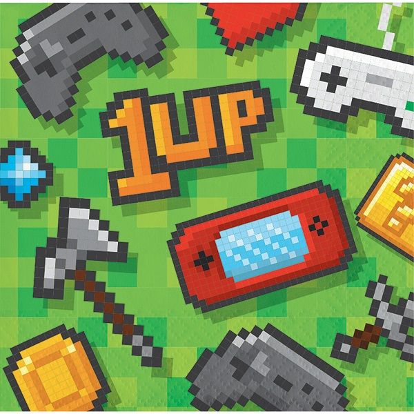 Gaming Beverage Napkins Pack of 16 | Party Save Smile