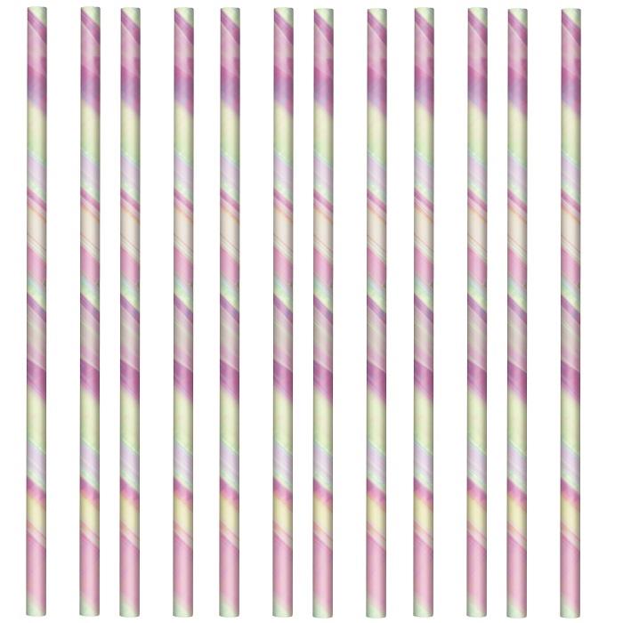 Iridescent Party Drinking Straws Pack of 24 | Party Save Smile