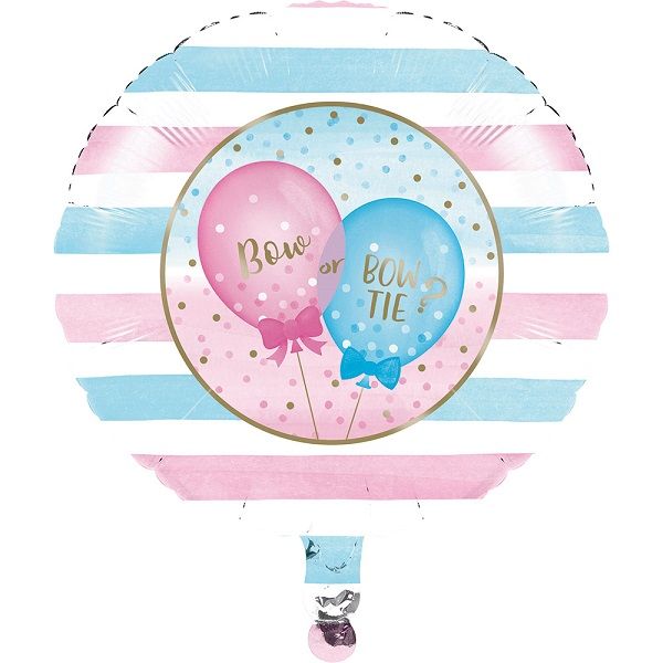 Bow or Bowtie Gender Reveal Foil Balloon 18 Inch | Party Save Smile