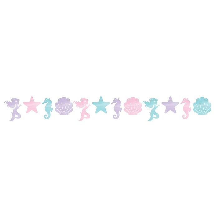 Mermaid Banner with Seahorse & Starfish 1.8 Metres | Party Save Smile