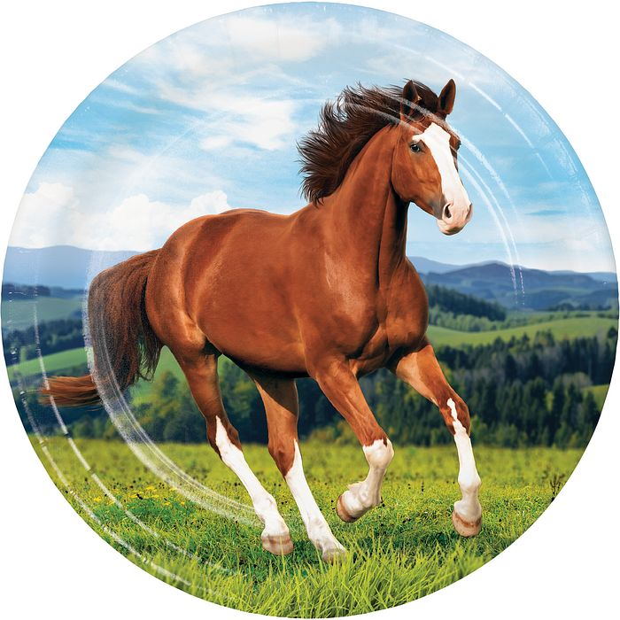Horse Party Plates 23cm Pack of 8 | Party Save Smile