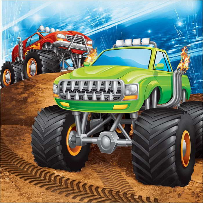 Monster Truck Napkins (Pack of 16) | Party Save Smile