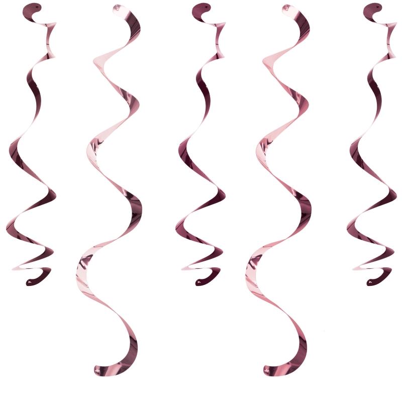 Rose Gold Party Hanging Swirl Decorations Pack of 10 | Party Save Smile