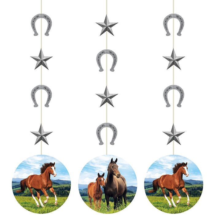Horse Hanging Decorations Pack of 3 | Party Save Smile