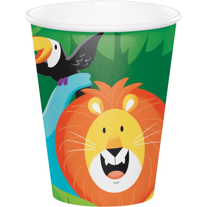 Safari Jungle Paper Cups Pack of 8 | Party Save Smile
