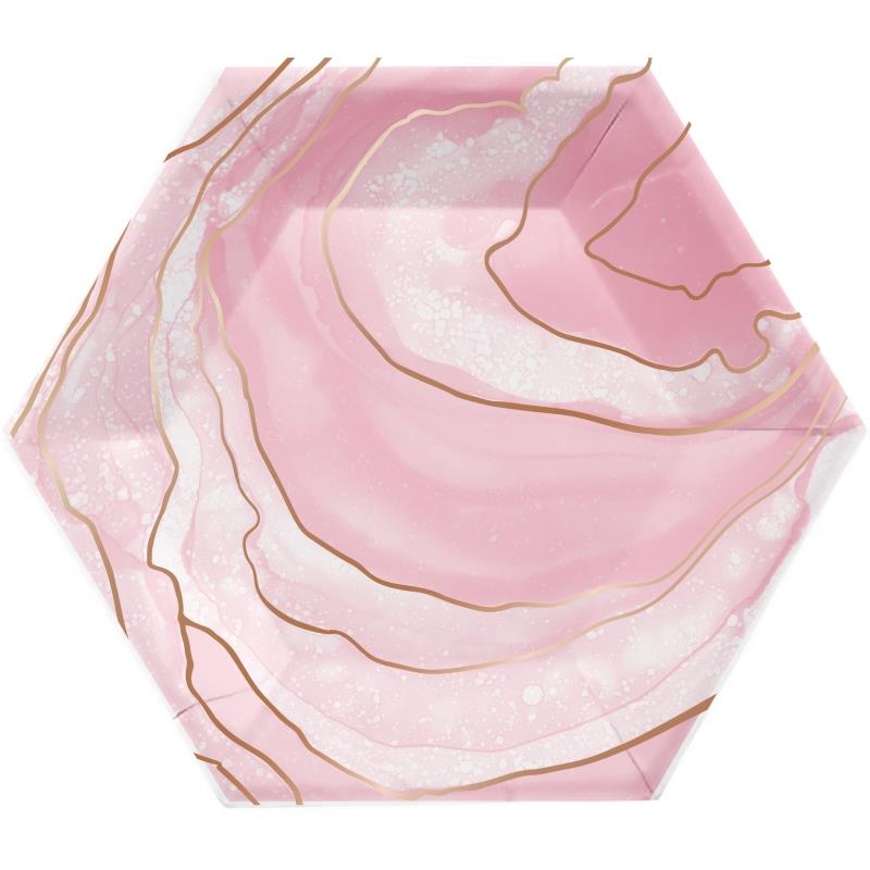 Rose Gold Pink Party Cake Plates Pack of 8 | Party Save Smile