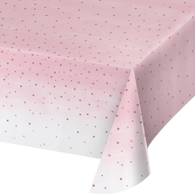 Rose Gold Pink Party Tablecover Tablecloth 137 x 259cm | Party Save Smile