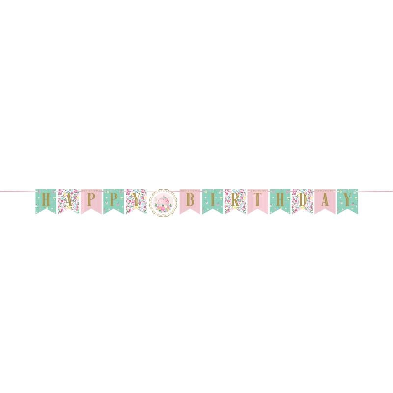 Floral Happy Birthday Banner 1.7 metres | Party Save Smile
